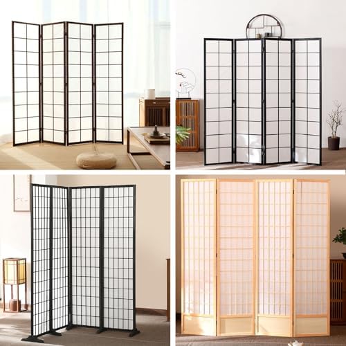 Freestanding Privacy Room Divider, Portable Wood Partition Screen with Adjustable Panels for Home, Office, Bedroom, and Bathroom