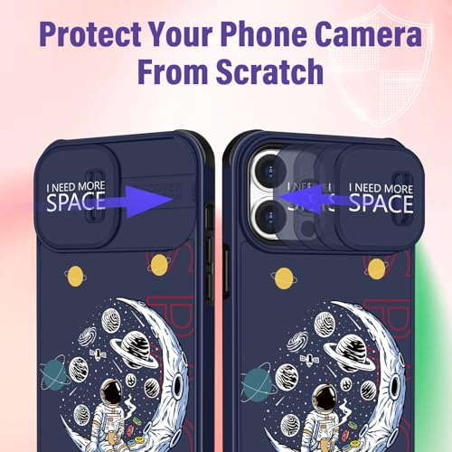 Image of Funermei (2in1 for iPhone 11 Pro Max Cases for Women Cute Girls Phone Cover Astronaut Fun Funny for Teen Boys Cartoon Space NASA Design with Camera Cover Funda for Apple for iPhone 11 Pro Max Case