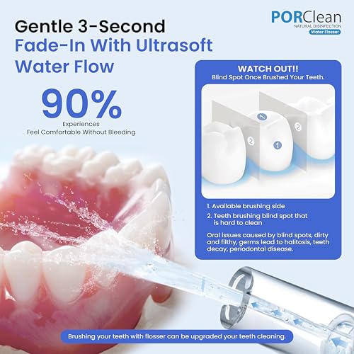 Image of WASH301 Water Flosser for Teeth | 120 PSI Deep Cleaning, 3 Modes with 9 Adjustable Pressure Dental Flosser | Large 180ml Tank, 5 Tips | Oral Irrigator for Braces, Implants & Gum Care Flosser
