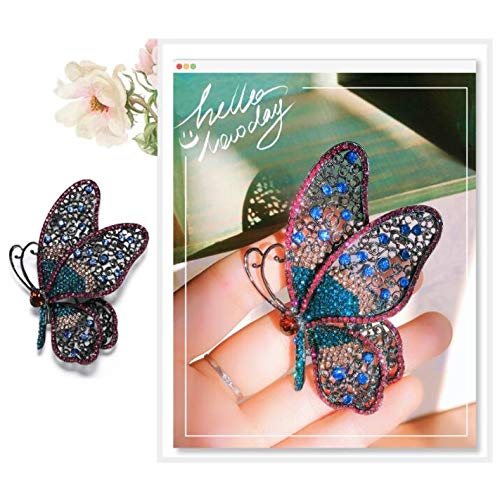 Image of Variety Styles Butterfly Brooch - Multi-Color Rhinestone Crystal Brooch Pin Cute Butterfly Shape Corsages Brooches Decoration Gift for Women