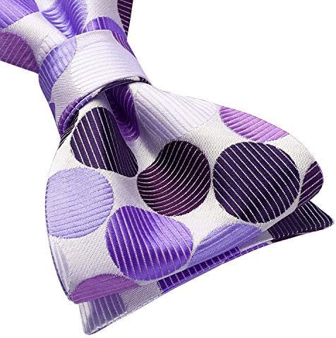 HISDERN Bow Ties for Men Polka Dot Selftie Bowtie and Pocket Square Classic Business Tuxedo Wedding Bowties Handkerchief - Image 3