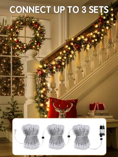 Miniatura 6 de 30M Luces Navidad Exterior, 300 LED Luces Árbol Navidad Blanco Cálido