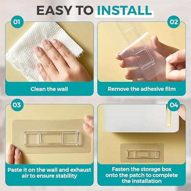 Trash Bag Holder Compact Design for Flat Surface, Comes with 3 Packs of 4-Gallon Easy-Seal Bags for Trash Bag Dispenser, Garbage Bag Holder with 3 Bag Clips, Garbage Bag Dispenser in White.