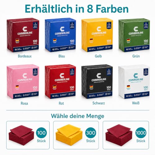 Servilletas de papel de alta calidad Commerline con doble capa y pliegue un cuarto 7