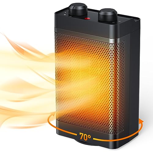 Radiateur Soufflant, 1500W, 3 Modes, Chauffage Électrique en Céramique, Oscillant à 70°,...