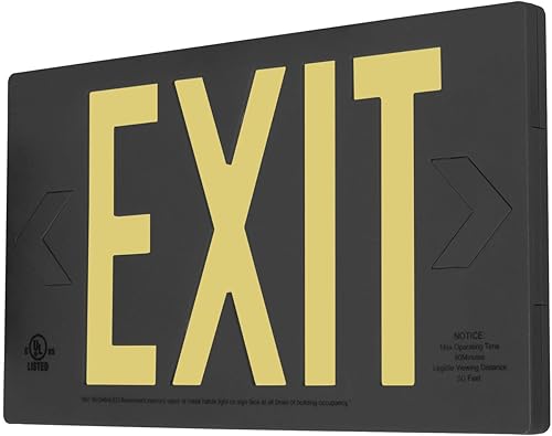 Miniatura 2 de Luces LFI  Señal de salida fotoluminiscente  Carcasa termoplástica negra  Distancia de visión de 50 pies  Montaje en pared, techo o lateral  Una