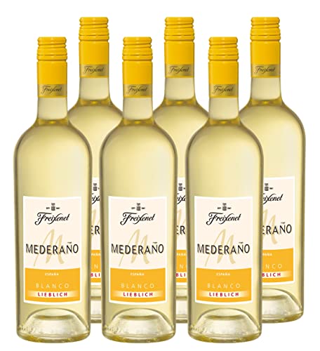 Freixenet Mederaño Blanco Lieblich (6 x 0,75 l) - Lieblicher Weißwein aus Spanien, fruchtig und sanft, ideal als Aperitif oder zu Gemüse, Fisch oder Geflügel, Spanischer Wein Cover