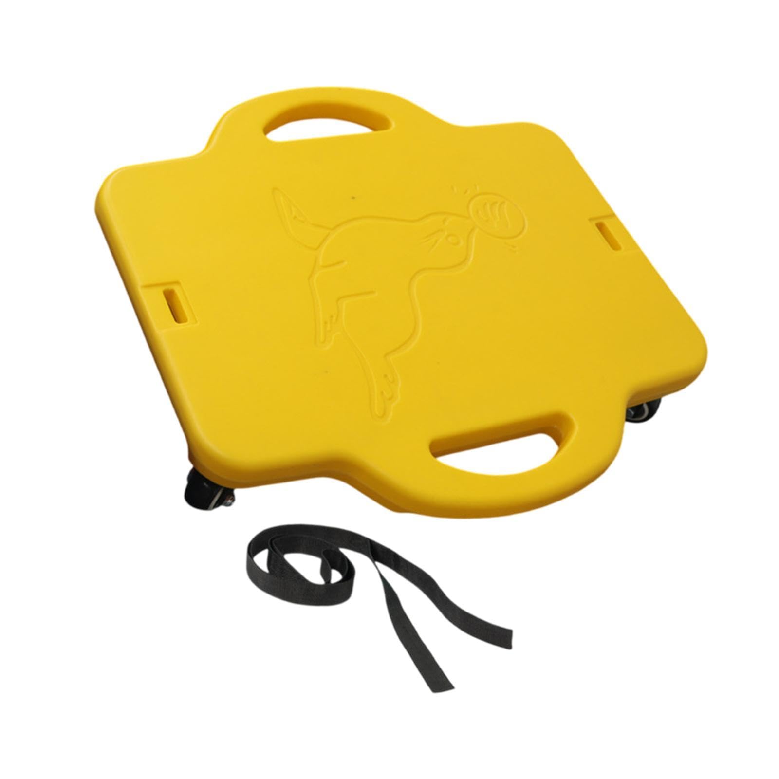 YIJU Scooter Board Floor Board with Contoured Handles Portable Sport Flat Board Sitting Board for Park Playground Home Backyard, Yellow