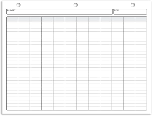 Miniatura 2 de BookFactory Bloc de notas de 12 columnasformato de bloc de notas de doce columnas, 50 páginas, 8.5 x 11 pulgadas, alambre O (PAD-050-7CPD3