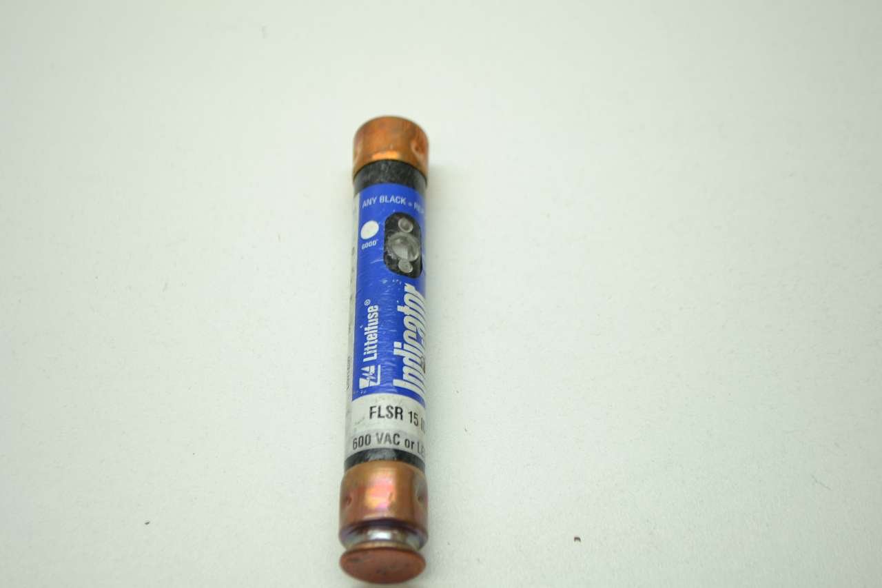 LITTELFUSE FLSR-15-ID FUSE, 15 AMPS, DUAL ELEMENT INDICATOR, 600 VAC, CLASS RK5, 300 VDC