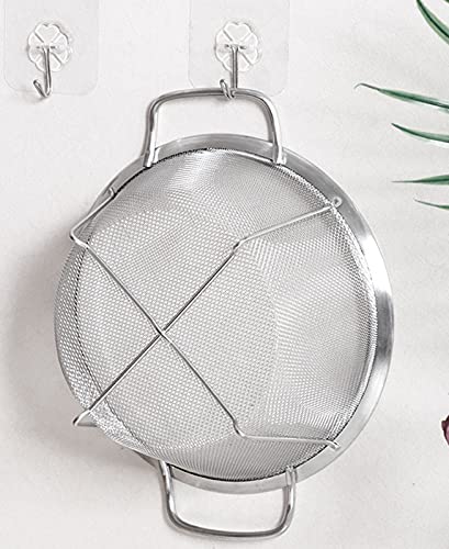 Ajioda Stainless Steel Mesh Colander Strainer Basket, 3 Quart Small Fine Mesh Net Colander With Heavy Duty Handles & Wide Rim & Resting Feet For Strain, Drain, Rinse, Fry, Steam Cook Vegetables &Pasta #TOP6