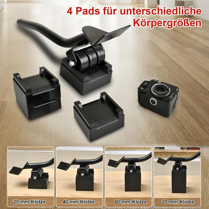 Juego de ruedas para muebles giratorio 360° con palanca ajustable para nevera 5