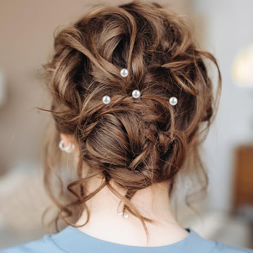 Healeved 40Pcs Bridal Hair Forks Pearl Rhinestone Hair Pins U Shape Wedding Accessories for Women Bridesmaids Elegant Updo Styling Set (4 Styles - Image 2