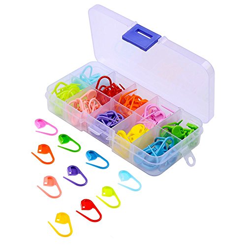 Besttoyeye Lot de 120 marqueurs à Mailles à Tricoter en Crochet Multicolore Crochet, Crochet avec boîte de Rangement