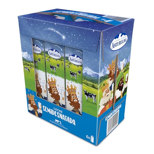 Central Lechera Asturiana Leche Semidesnatada, Pack 6 x 1L