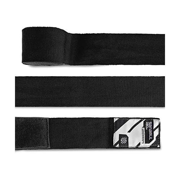 Sanabul-Elastic-Professional-180-inch-Handwraps-for-Boxing-Kickboxing-Muay-Thai-MMA Sanabul Elastic Professional 180 inch Handwraps for Boxing Kickboxing Muay Thai MMA (Black, 180")