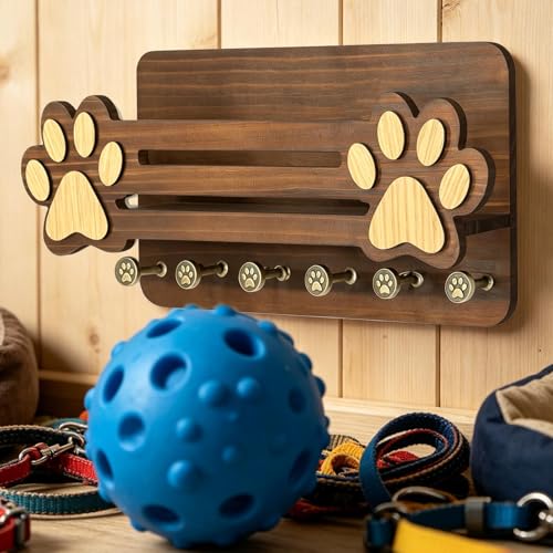 Estante flotante de madera selecta y soporte decorativo de lino para llaves 4
