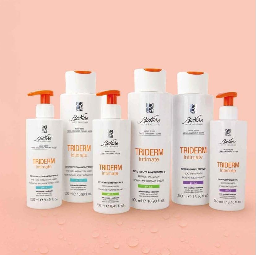 Bionike Triderm Intimate - Detergente Intimo Rinfrescante PH 5,5 per Pelli Sensibili e Intolleranti, Azione Delicata, Antibatterica e Riequilibrante, Dona Freschezza e Idratazione alla Pelle