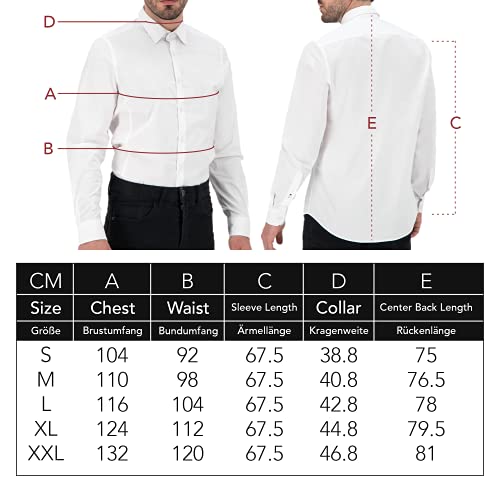 Soulution Overhemd voor heren, slim fit, lange mouwen, ondoorzichtig, met 130 g/m², lichaamsbewuste snit, business, vrije tijd, kostuumhemd, herenoverhemden, S-XXL - Image 5