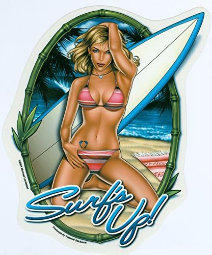 Michael Landefeld - Surf's Up Pin-up Girl - Jumbo Sticker / Decal