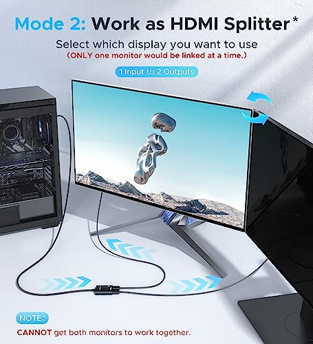 WARRKY HDMI Switch 4K 60Hz 2K 144Hz Bidirectional Switcher, [Aluminium Case - Image 3
