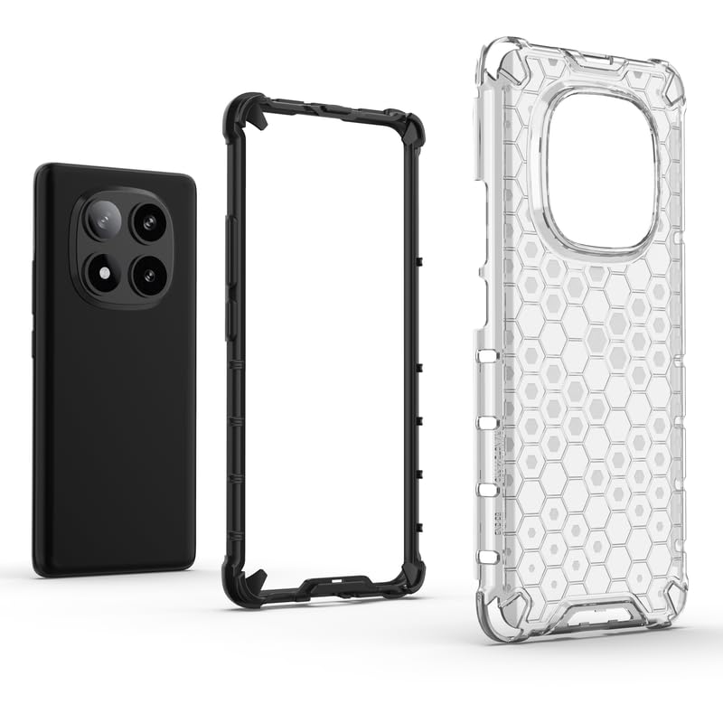 Image of Plastic Bumper Back Case Cover for Redmi Note 14 Pro 5G (Transparent)
