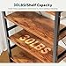 NEWBULIG Book Shelf 5 Tier Modern Bookcase Sturdy Metal Storage Organizer Books/CDs/Magazines Industrial Open Display Shelf for Bedroom Home Office Kitchen Living Room, Rustic