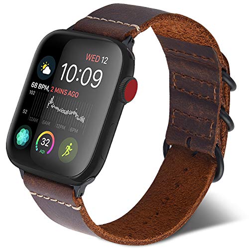 GerbGorb Apple Watch Armband Leder für Apple Watch Serie 8/7/6/5/4/3/2/1/SE/SE2, Apple Watch Vintage Leder Uhrarmband 42mm 44mm 45mm 49mm für Herren und Damen Braun Cover