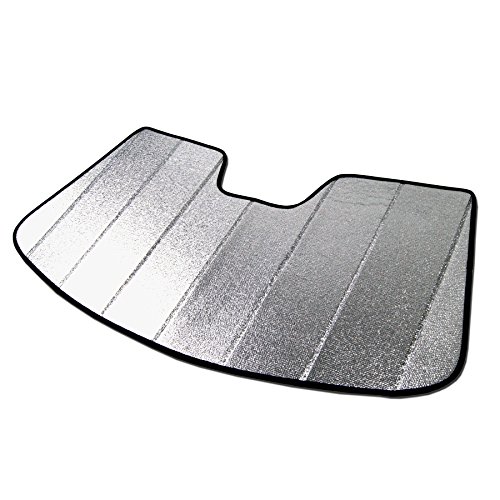 Image of Front Car Windshield Sun Shade Compatible with 2011-2019 Audi Q3 | Custom Fit Visor Accordion Fold Style Sun Protector | Silver & Grey 1-pc Set | SS-015
