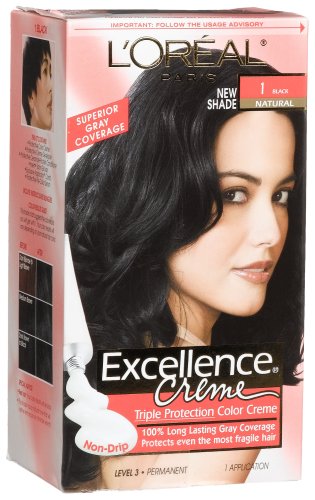 L'oreal Excellence Cream #1 Black Natural, Hair Color, (Pack of 3)