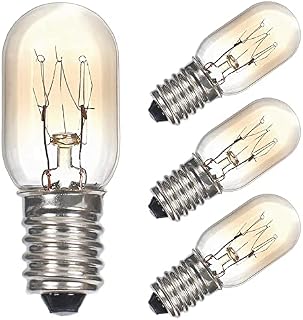 Comyan 15W Fridge Bulb E14 230V, T20 Fridge Light Bulbs 2700K Warm White SES Sewing Machine Bulbs, Salt Lamp Incandescent Bulb 15W Screw Dimmable - 4Pack