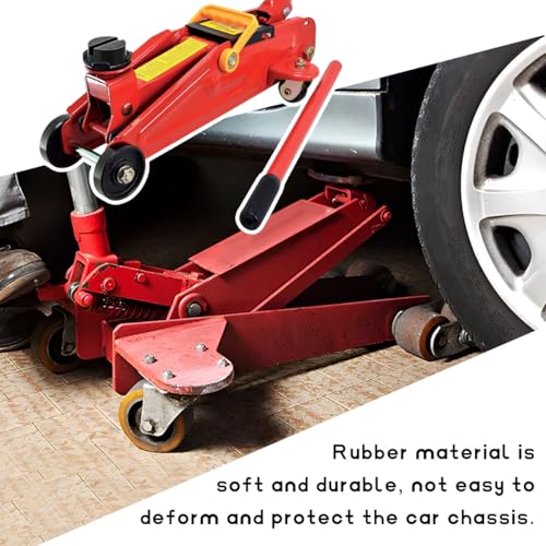 Image of 2 PCS Jack Pads, Heavy Duty Rubber Slotted Pinch Weld Side Frame Rail Protector for Floor Jack Stands, Anti-Slip Round Floor Jack Pad Adapter Protects Car Pinch Welds Paint