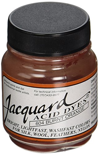 Jacquard Acid Dye for Wool, Silk and Other Protein Fibers, 1/2 Ounce Jar, Concentrated Powder, Burnt Orange 604