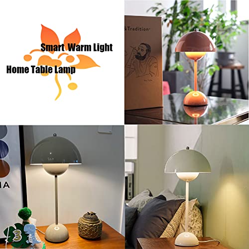 Shangpai Modern Table Lamps,3-Levels Brightness Bedside Lamp For Bedroom,6W Led Bulb Desk Lamps,Metal Retro Nightstand Lamp For Kids(Burgundy) #TOP5