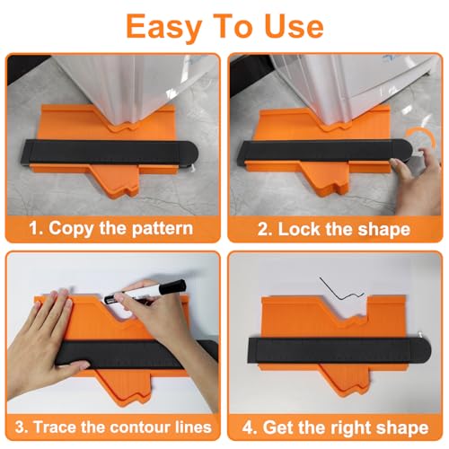 Mecheer 10 Inch Super Gauge Shape And Outline Tool, Contour Gauge Profile Tool With Lock, Measuring Tools Shape Duplicator Woodworking Tools thumb #3