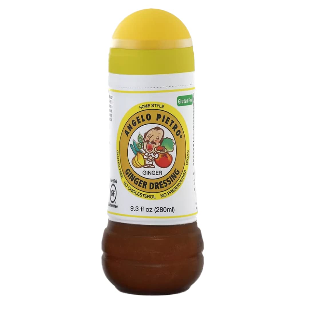Pietro Dressings New Ginger Dressing, 9.3 Oz. - Natural, Delicious Dressing and Marinade for Vegetables, Pasta Salads, Beef, Pork, Seafood - Gluten-Free, MSG-Free, Vegan Salad Toppings