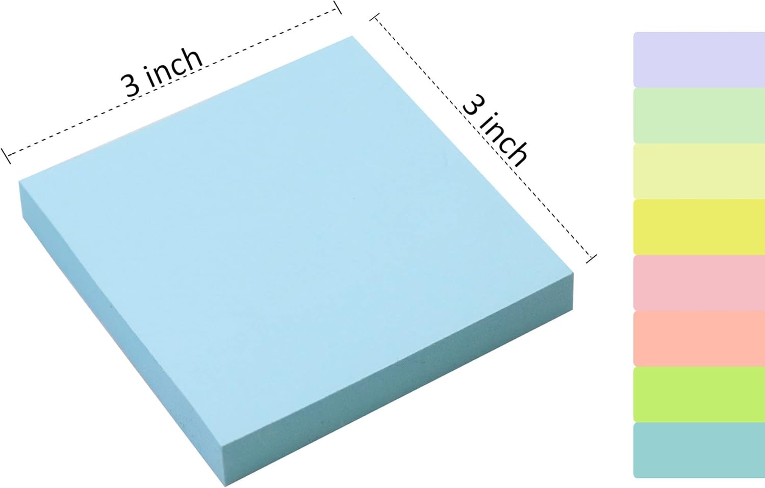 (8 Pack) Sticky Notes 3 x 3 in, Pastel Colorful Super Sticking Power Memo Post Stickies Square Sticky Notes for Office, Home, School, Meeting, 83 Sheets/pad