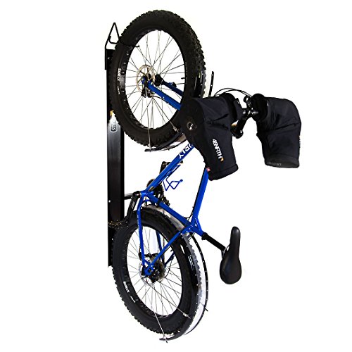 Saris Bike Trac Industrial Strength Vertical Bike Rack, Space Saving Bike Storage, Wide Wheel Track, Full Length Tray, Perfect for Garage, Bike Hanger (Fat Tire)