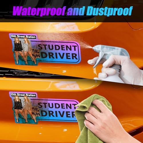 Image of 3 Pcs Student Driver Magnets for Car, 9 Inch New Driver Magnet for Car, Reflective Student Driver Sticker, Reusable Bumper Magnets for Cars,Car Bumper Sticker,Student Driver Sticker Magnet for car