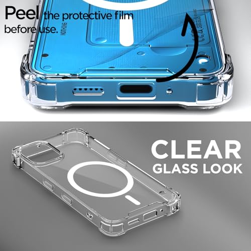 Image of Amazon Basics Back Cover for Nothing Phone 3a Lite 5G Mag-Safe Shockproof PC + TPU Protective Case Magnetic Support Bumper Case (Transparent Mag-Safe)