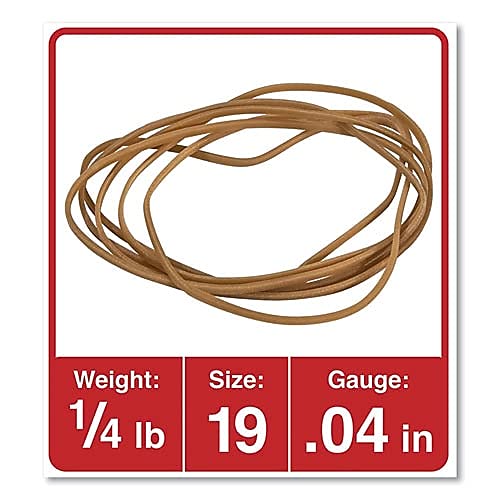 Universal 00419 Rubber Bands, Size 19, 3-1/2 X 1/16, 310 Bands/1/4Lb Pack #TOP1