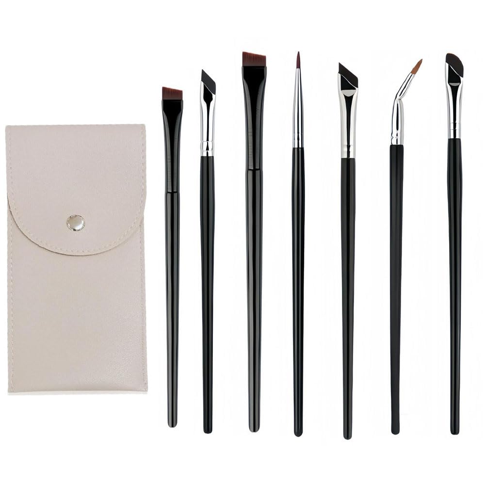 Juego de 7 pinceles para delineador de ojos, delineador de ojos de gel de precisión, juego de brochas de maquillaje profesional para ojos con pincel delineador de ojos, pincel para