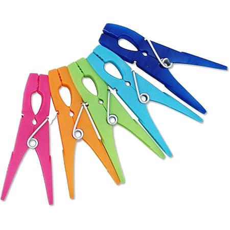 Vidence Clothes Pegs,50 Packs Clothes Pegs for Washing Line,Washing Pegs with Durable Outer Ring Spring,Assorted Colours Clothes Pegs Plastic Non Slip Laundry Pegs,Durable Laundry Clips,Rust Resistant