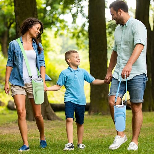 Image of Water Bottle Carrier Bag with Phone Pocket for Stanley Cup 40 /30 oz, Water Bottle Holder with Adjustable Strap& Straw Cover, Stanley Cup Accessories (Mint Green)