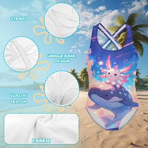 Image of INSTANTARTS Girls One Piece Swimwear Sleeveless Crossback Swimsuits