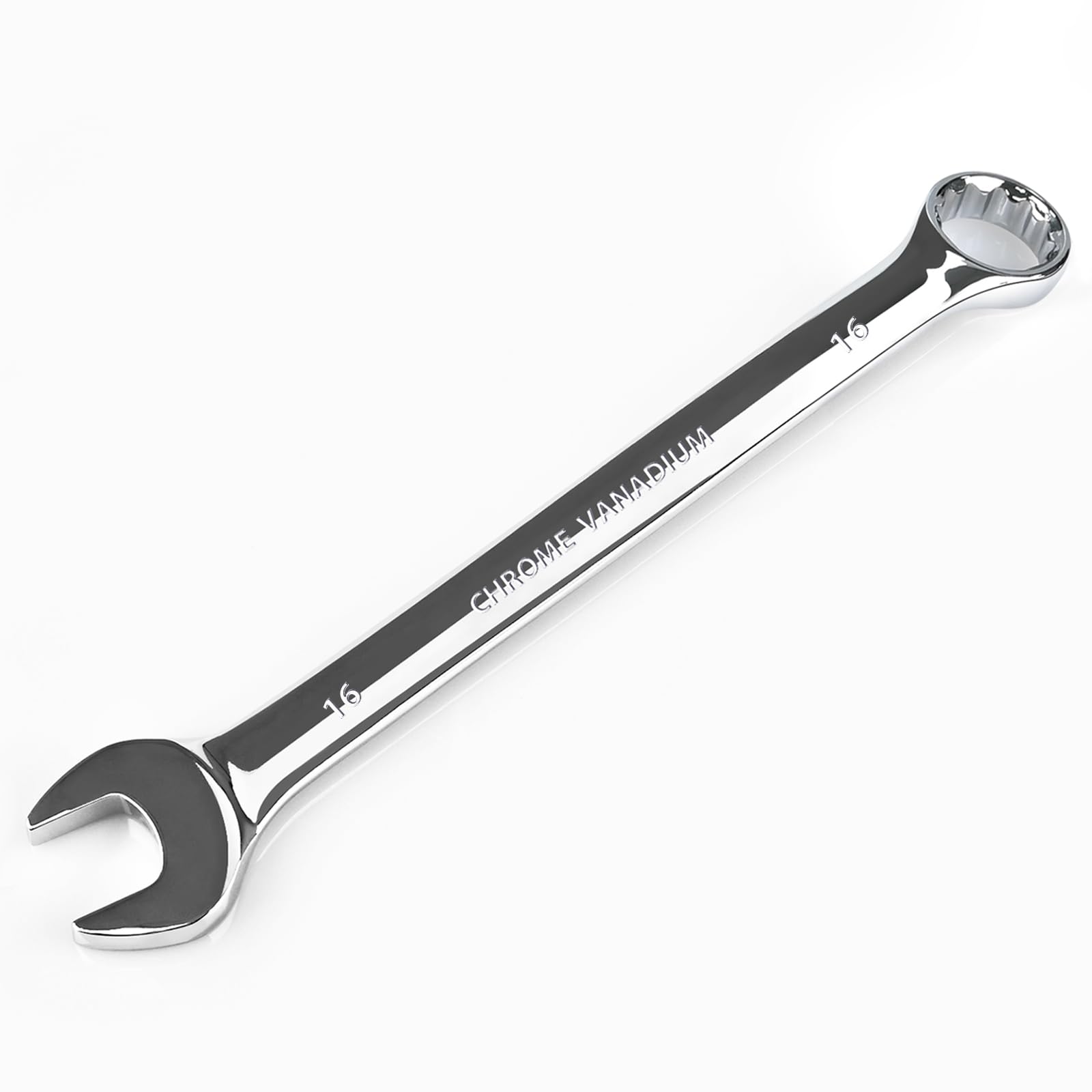 16mm Wrench, Industrial Grade Spanner, Combination Wrenches Metric with 12-Point Box End, 15-Degree Offset, 16mm Wrenches Chrome Vanadium Steel Mirror Polished