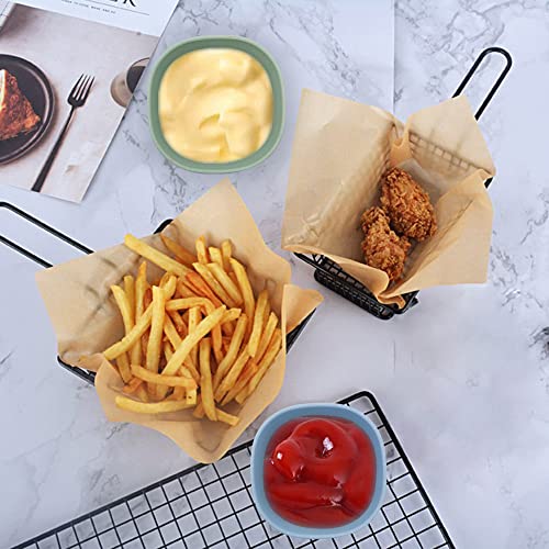 6PCS 130ml Lightweight and Unbreakable Sauce Dish, Seasoning Dish, Square Dipping Bowls for Soy, Vinegar, Tomato Sauce, Kitchen Home, BBQ and Party Dinner (4 Colors) - Image 2