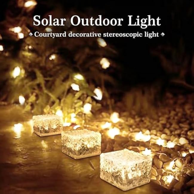Solar Outdoor Lights - 3 Pack Solar LED Landscape Lights for Garden, Courtyard, Pathway and Christmas Festives