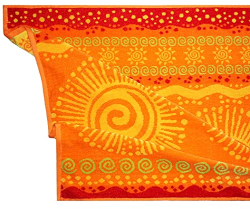 Cotton Craft Oversized Xl Beach Towel 39 X 68-2 Pack - 100% Cotton Velour - Big & Huge - Pool Picnic Bath - Double Woven Jacquard Thick Plush Super Soft Luxury - 450 Gsm - Sunshine Orange Yellow #TOP5