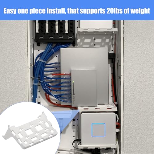 Image of 2PCS 49605-aub Structured Media Panel Accessories Enclosure Universal Shelf Mounting Bracket for Leviton Media Panel -That Supports 20lbs of Weight - White